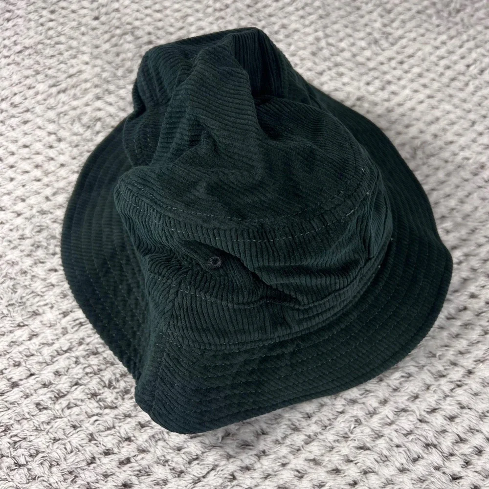 J Crew Unisex Casual Corduroy Bucket Hat Dark Green Size S/M BE128 NWT‎